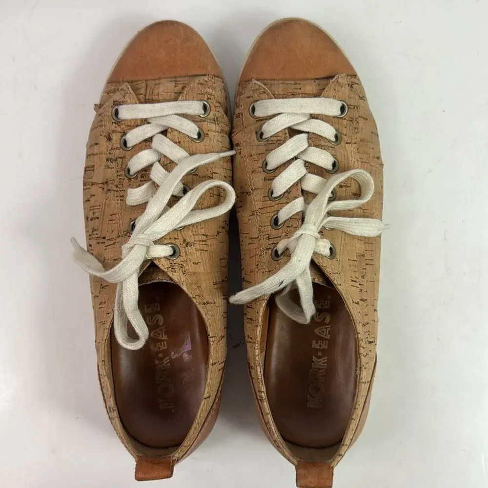 Kork-ease Silvia Brown Cork Leather Women's Sneakers